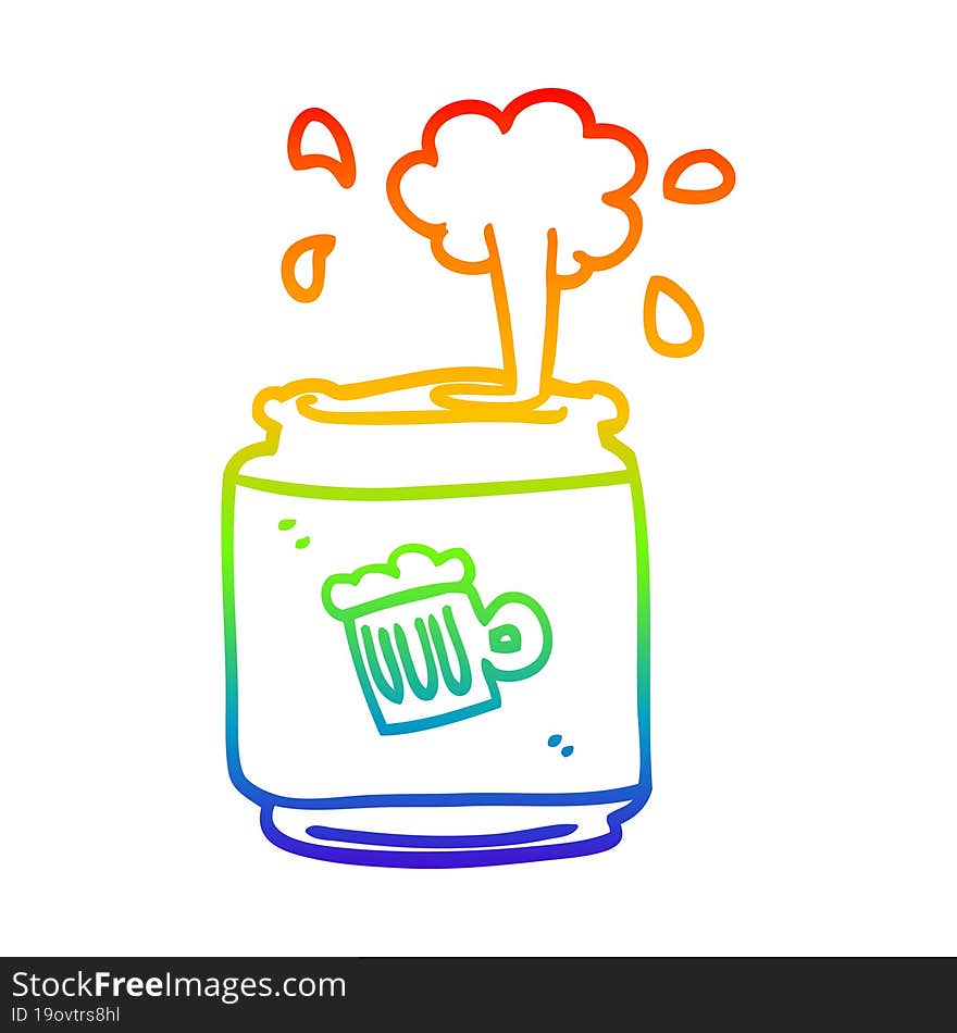 Rainbow Gradient Line Drawing Cartoon Can Of Larger