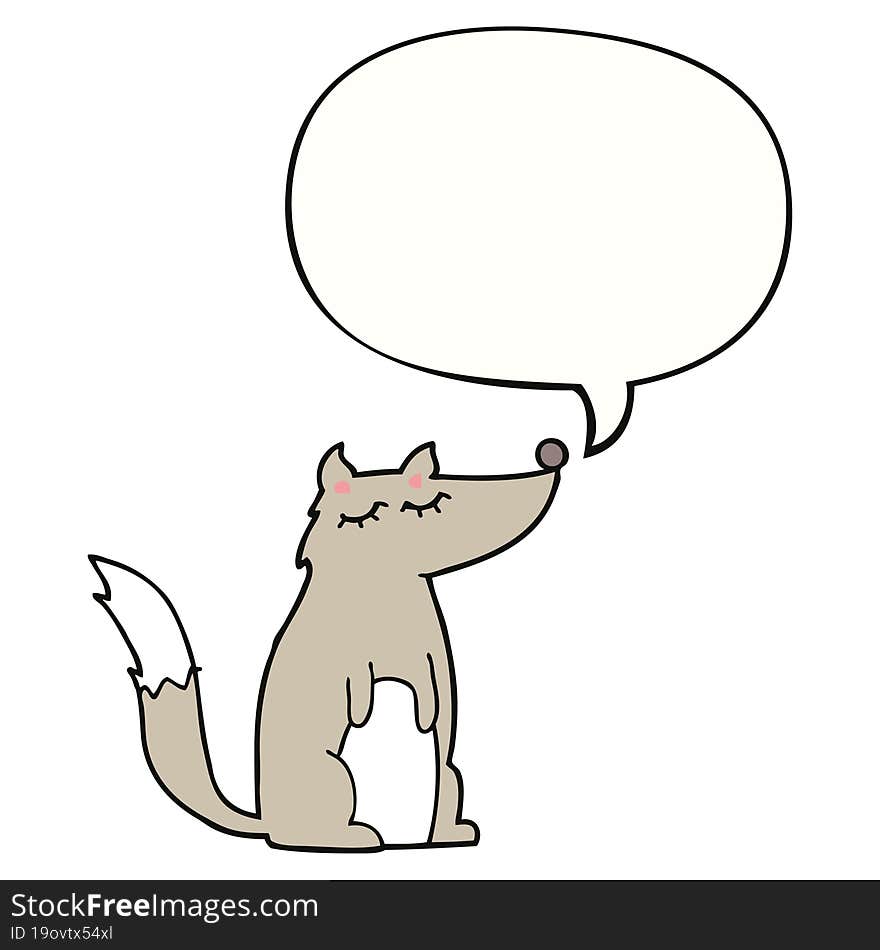 cartoon wolf and speech bubble