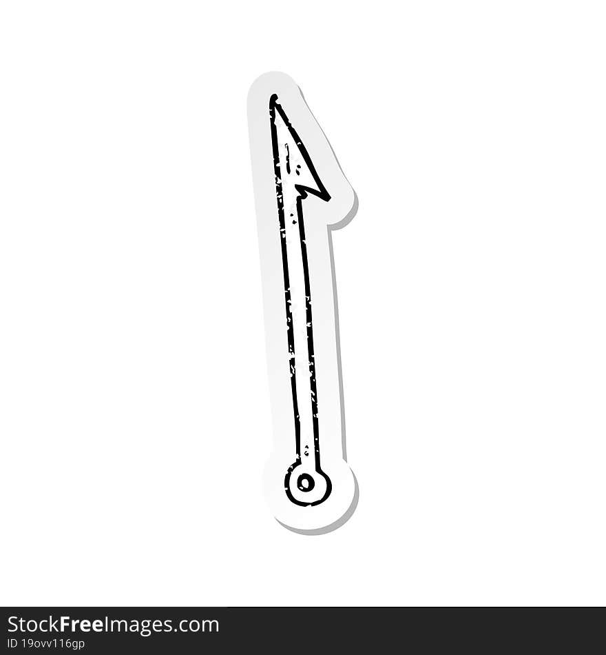 retro distressed sticker of a cartoon harpoon