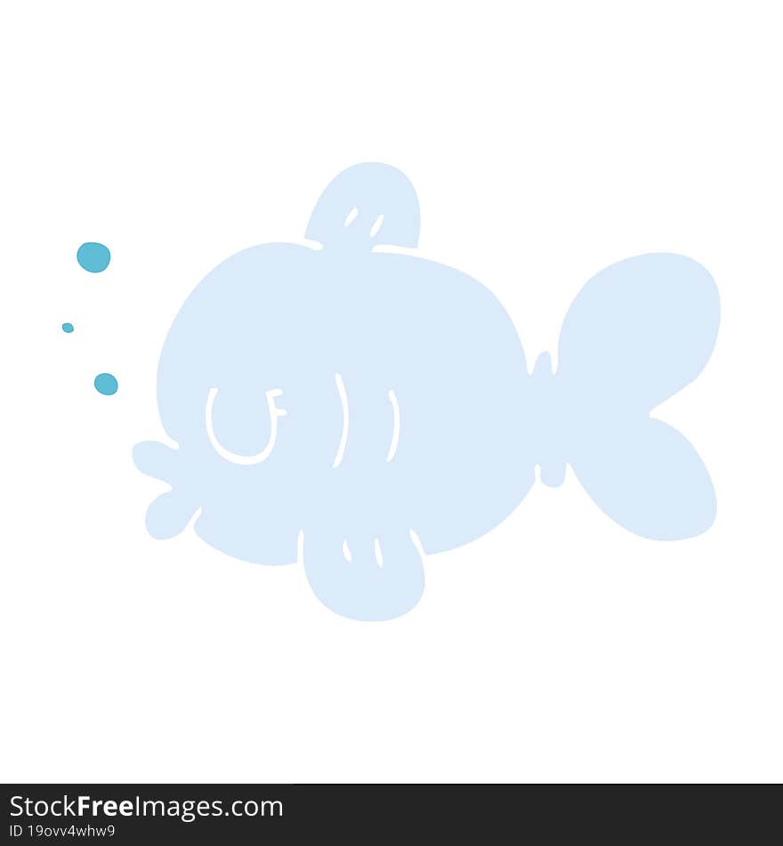 cartoon doodle fish swimming