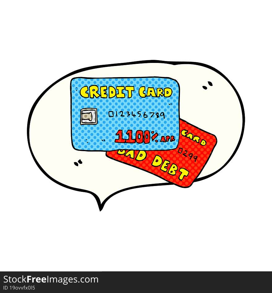 comic book speech bubble cartoon credit cards