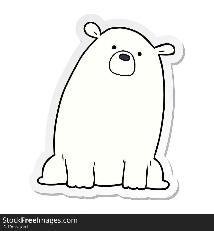 distressed sticker of a cartoon polar bear