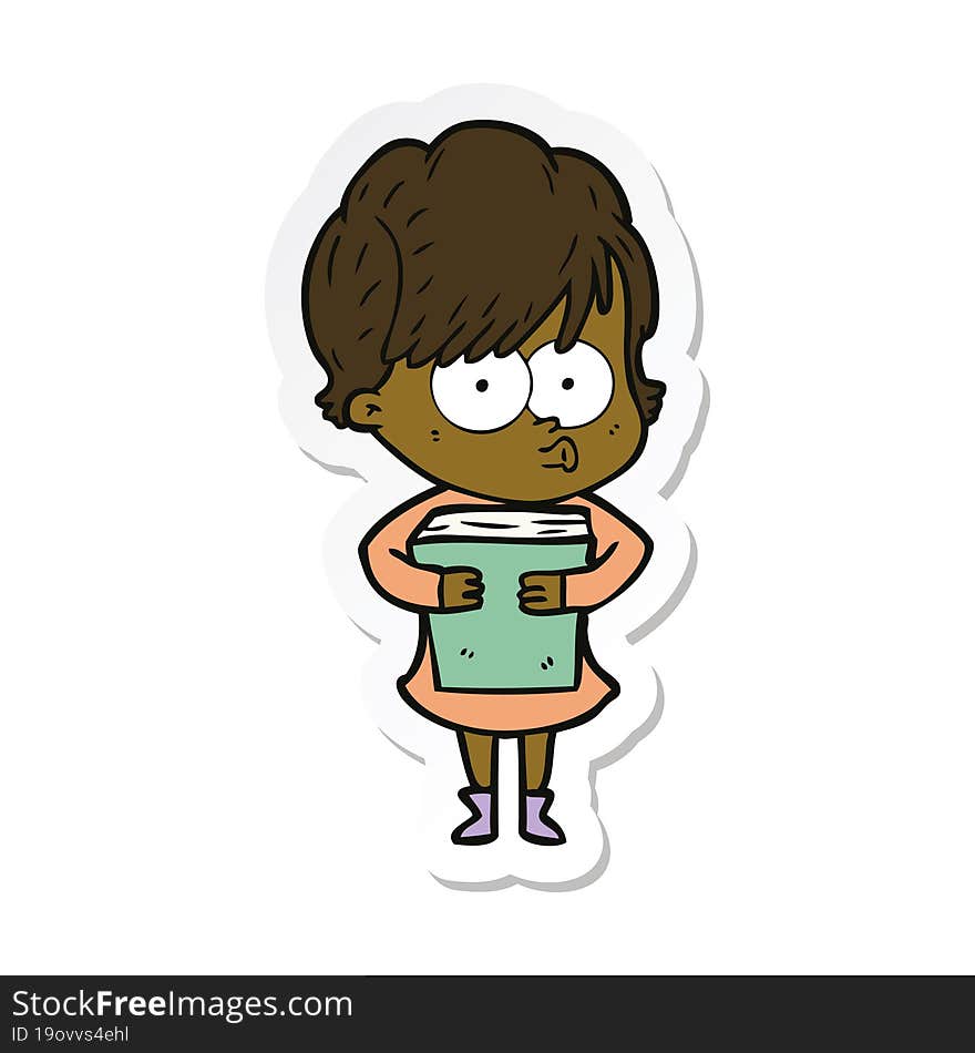 sticker of a cartoon woman