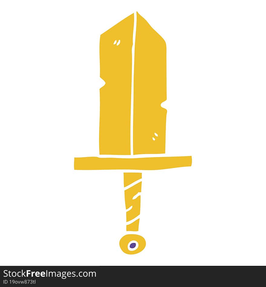 Cartoon Doodle Golden Dagger