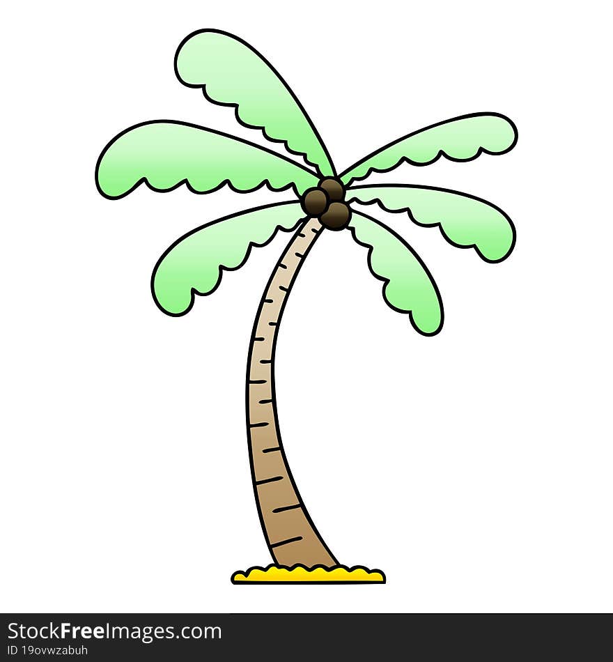 quirky gradient shaded cartoon palm tree