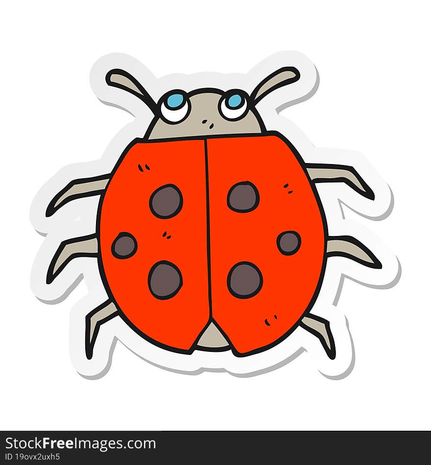 sticker of a cartoon ladybug