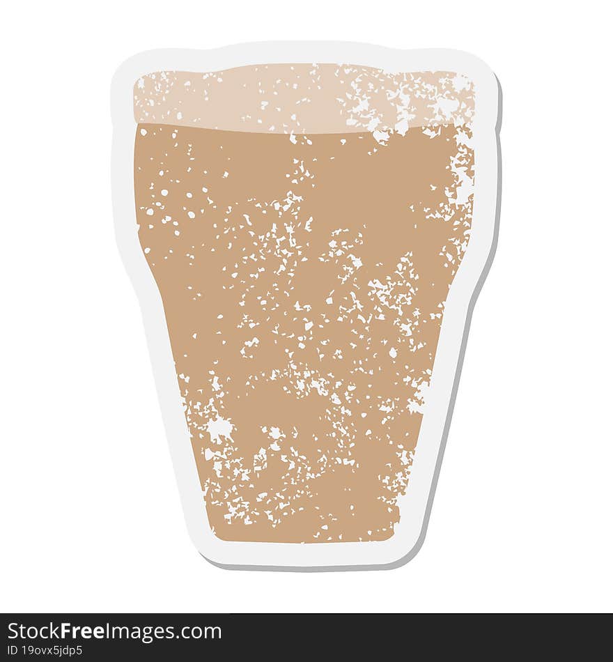 Glass Of Beer Grunge Sticker