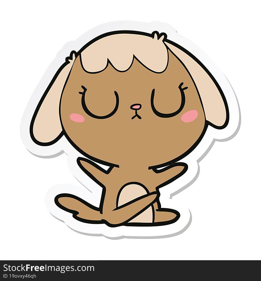 Sticker Of A Cute Cartoon Dog