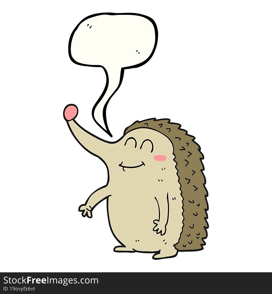 Speech Bubble Cartoon Hedgehog