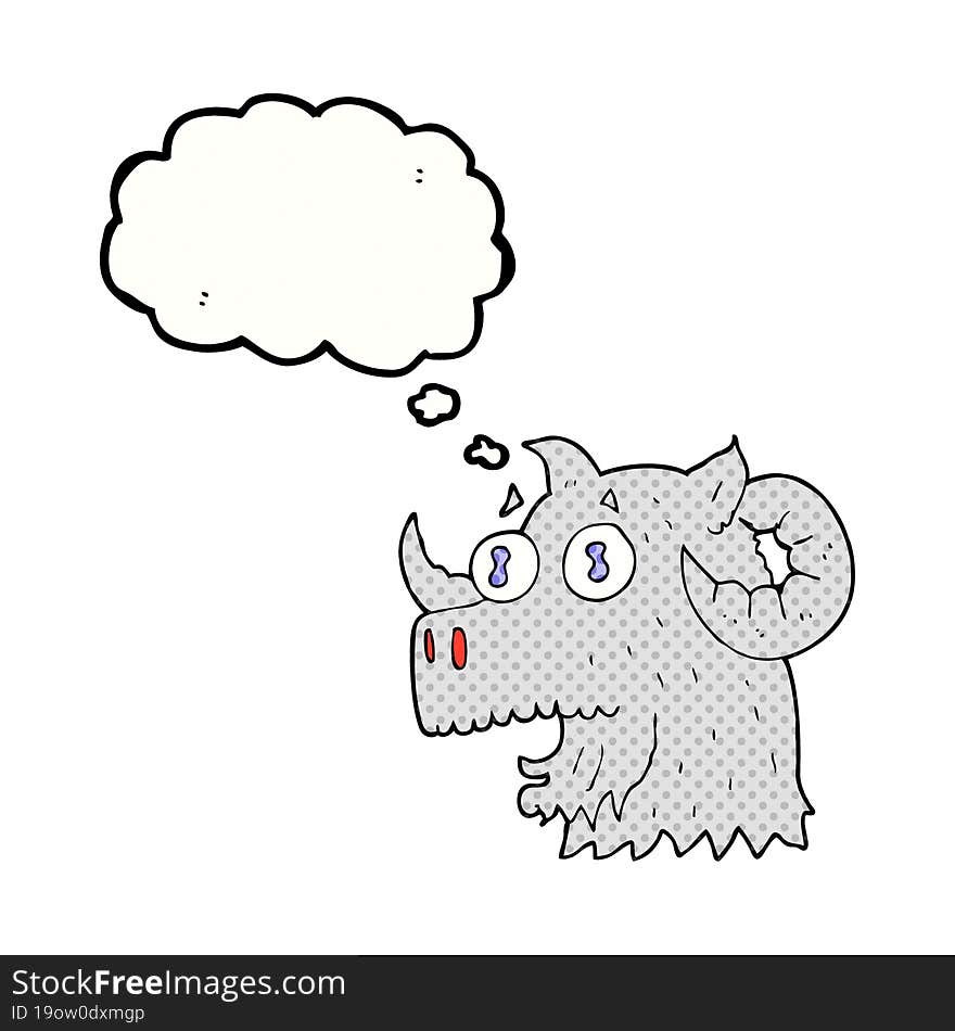 Thought Bubble Cartoon Ram Head