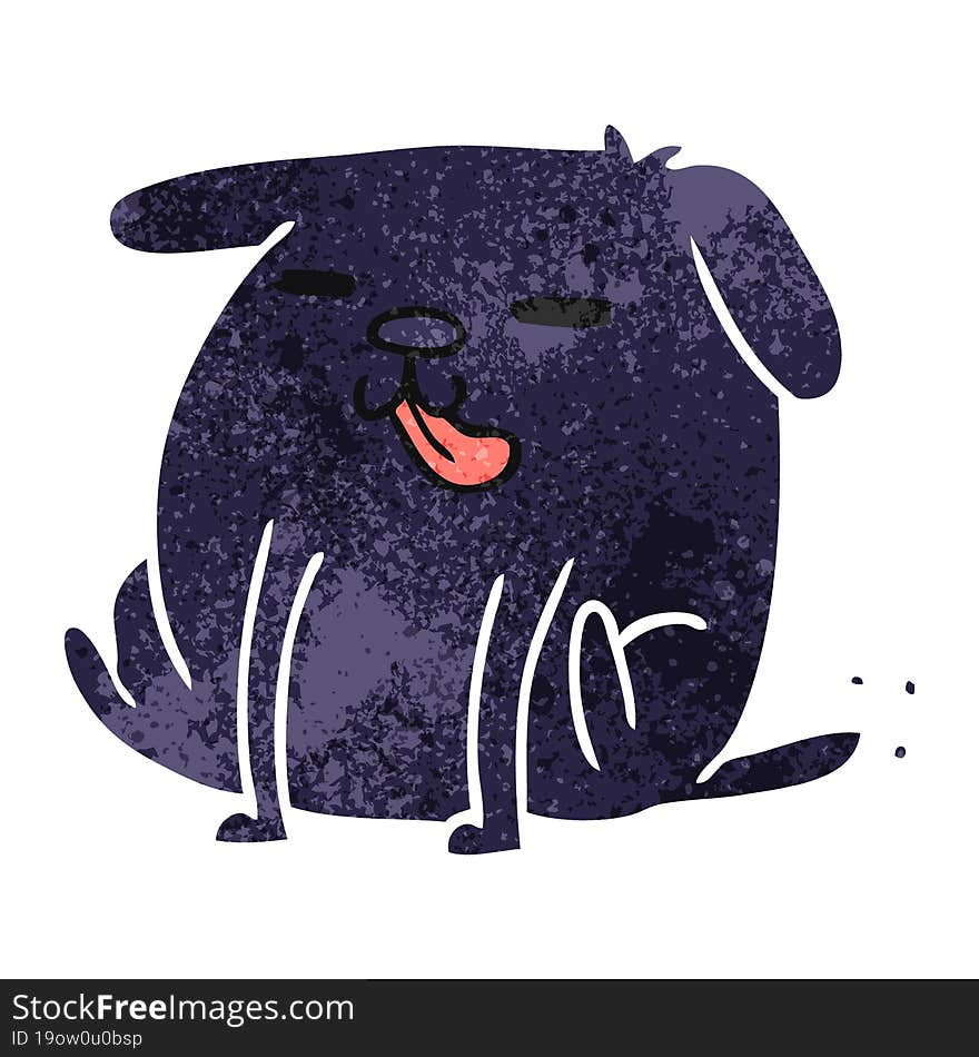 retro cartoon illustration kawaii of a cute dog. retro cartoon illustration kawaii of a cute dog