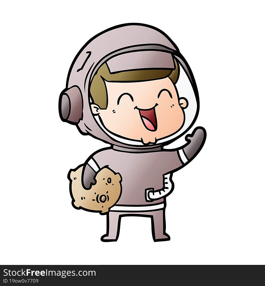 happy cartoon astronaut. happy cartoon astronaut