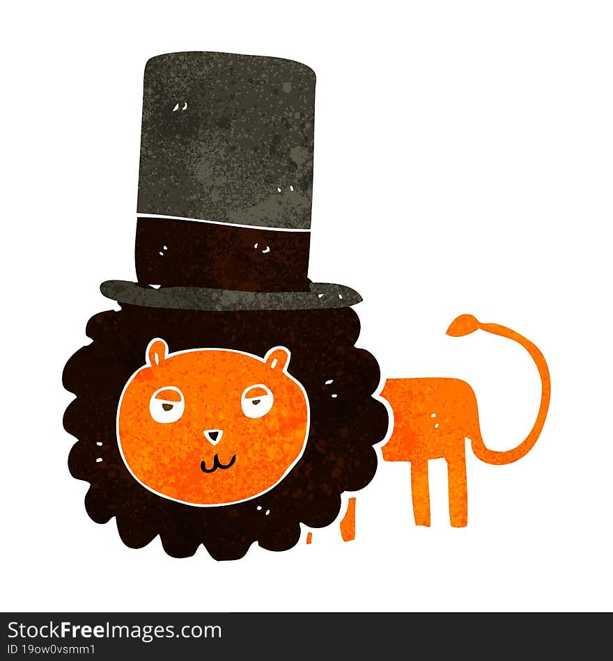 cartoon lion in top hat