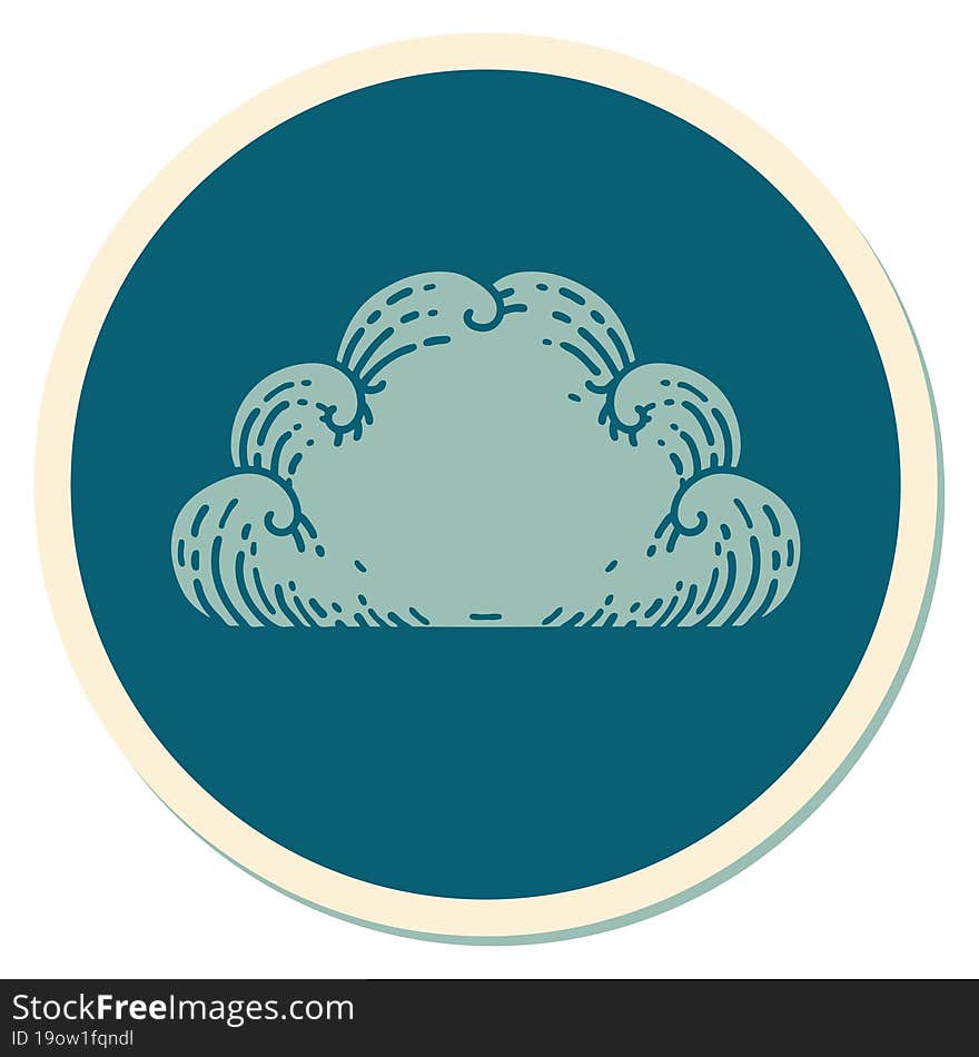 tattoo style sticker of a cloud