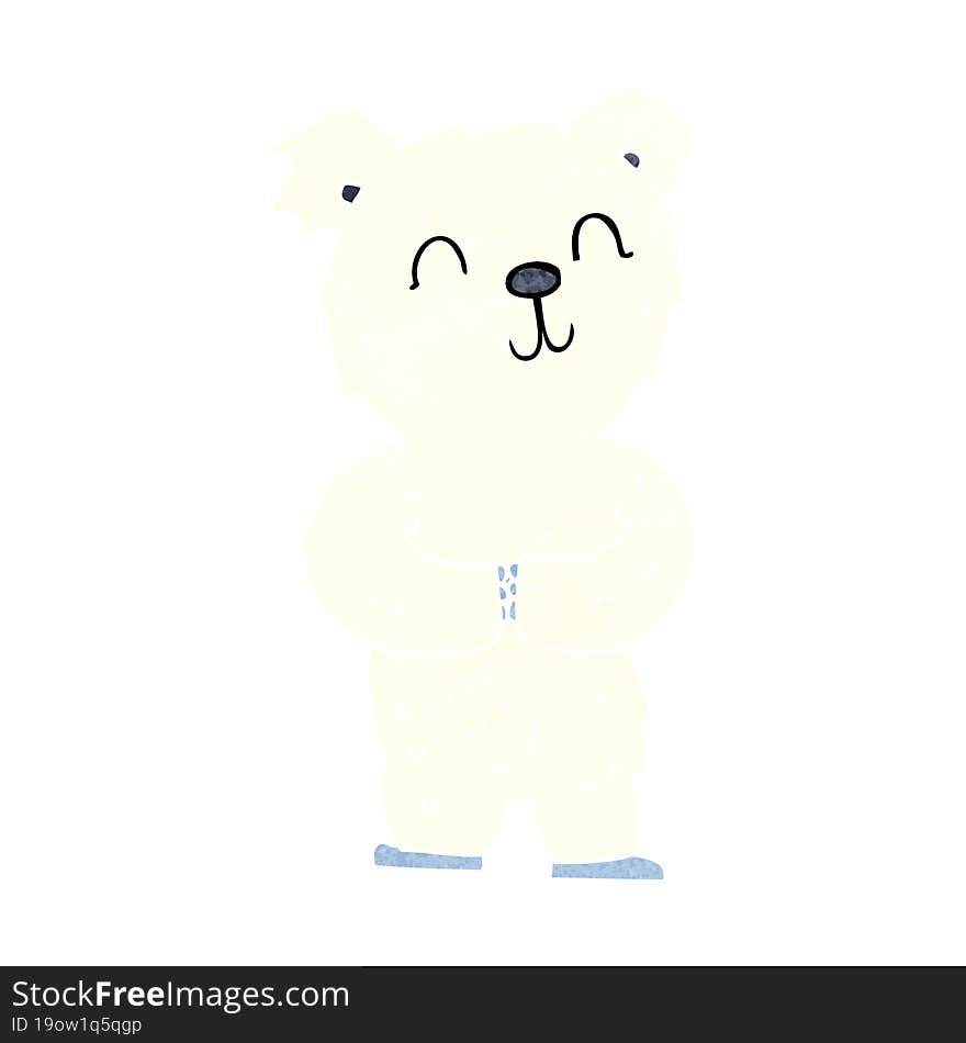 cartoon happy little polar bear