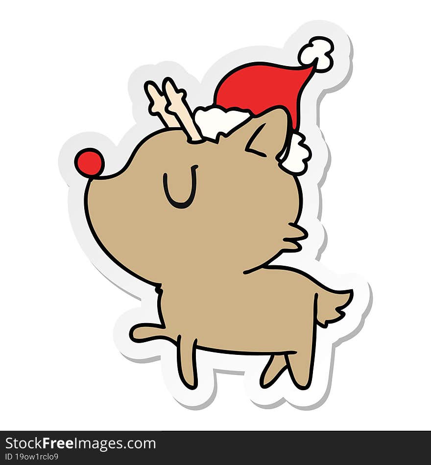 christmas sticker cartoon of kawaii deer