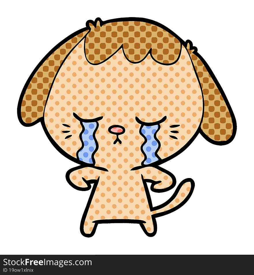 cartoon crying dog. cartoon crying dog