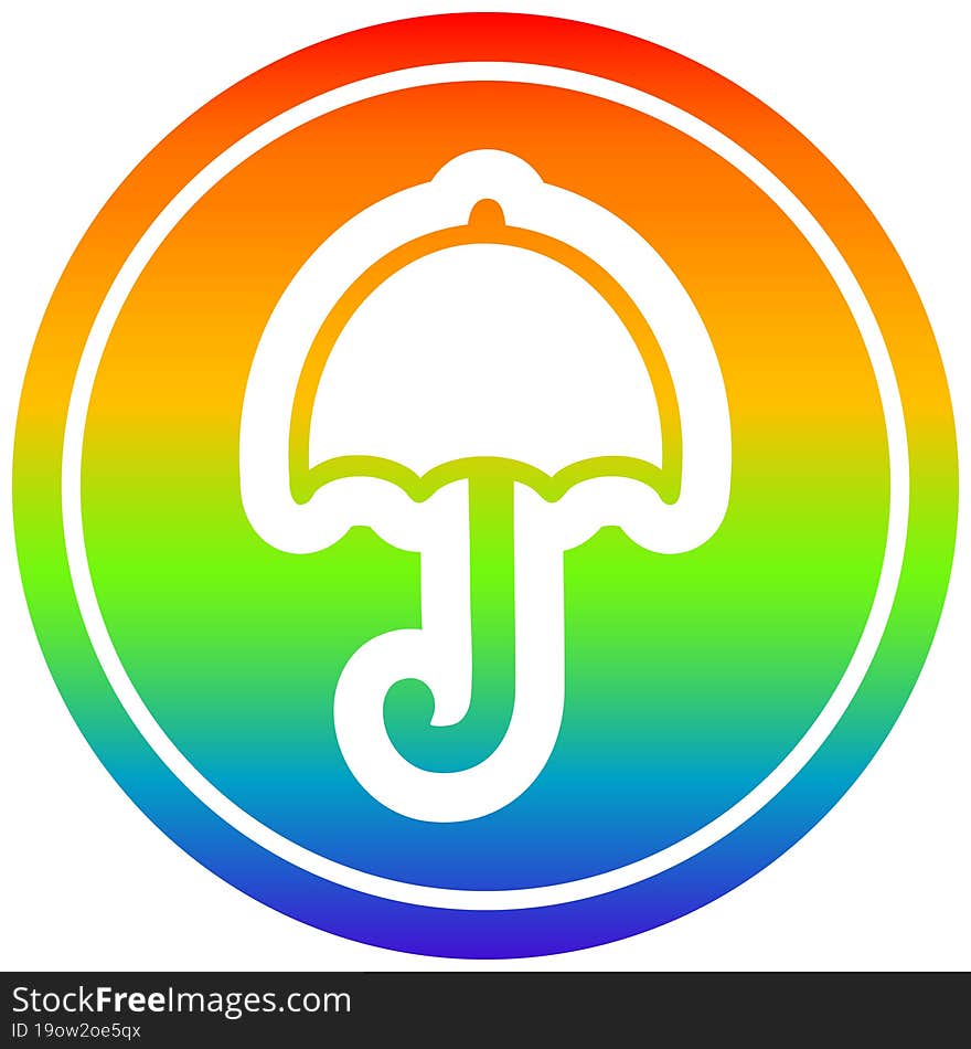 open umbrella in rainbow spectrum