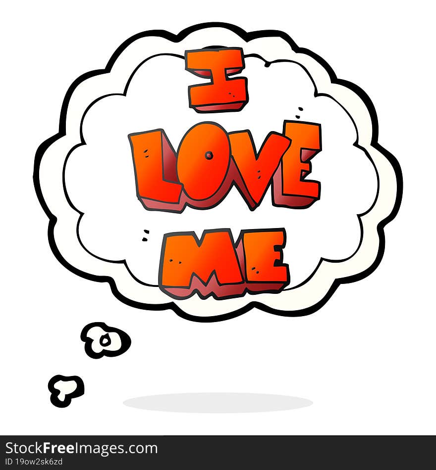 i love me thought bubble cartoon symbol