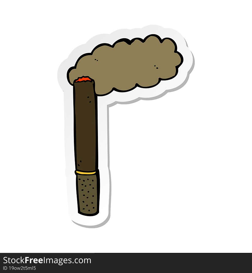 sticker of a cartoon cigar