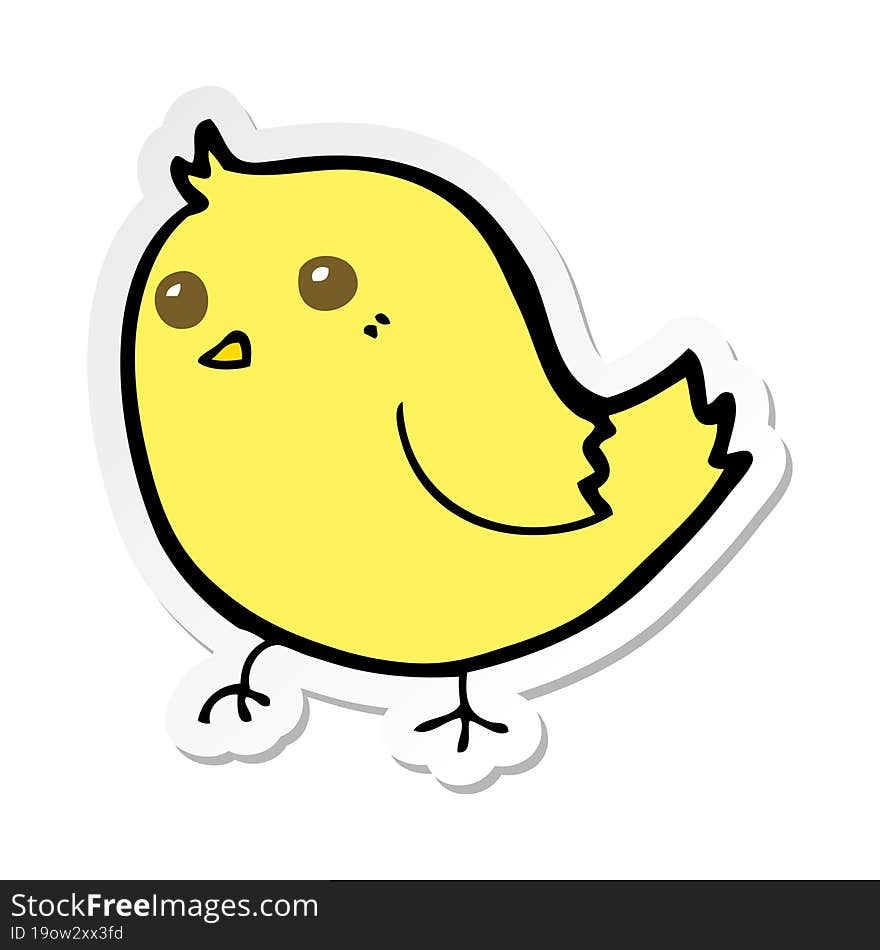 Sticker Of A Cartoon Bird