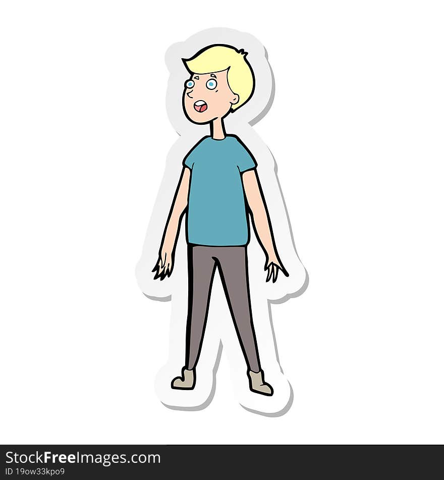 sticker of a cartoon stressed man