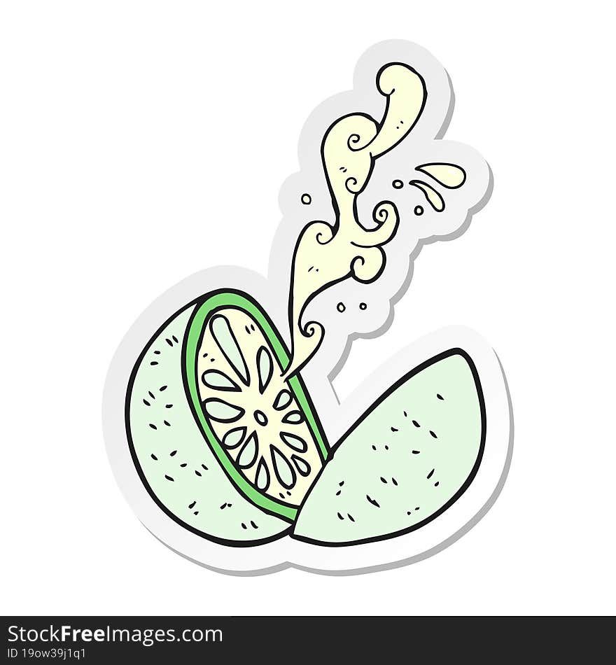 Sticker Of A Cartoon Melon