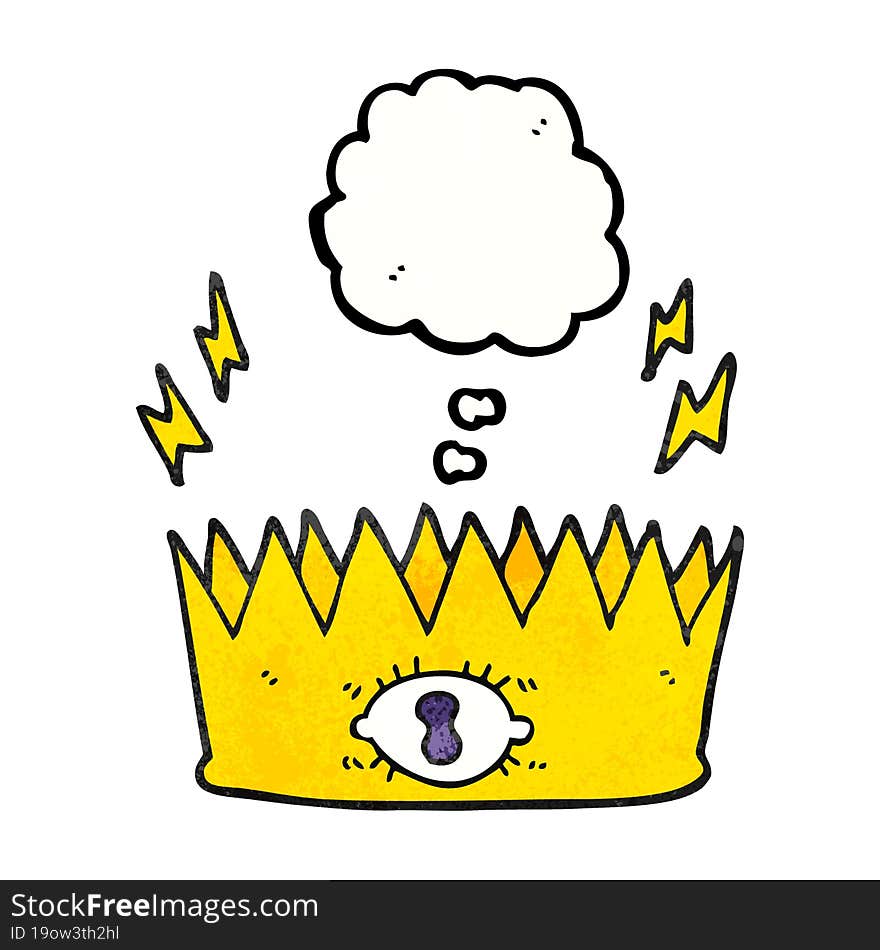 thought bubble textured cartoon magic crown