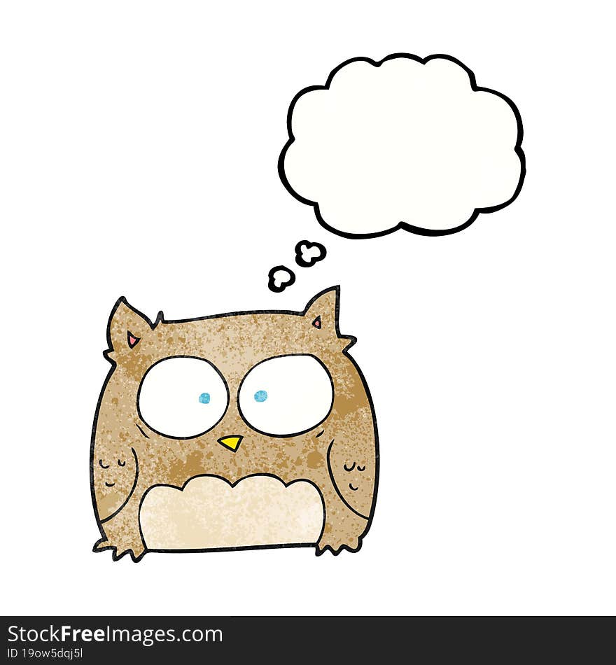 thought bubble textured cartoon owl