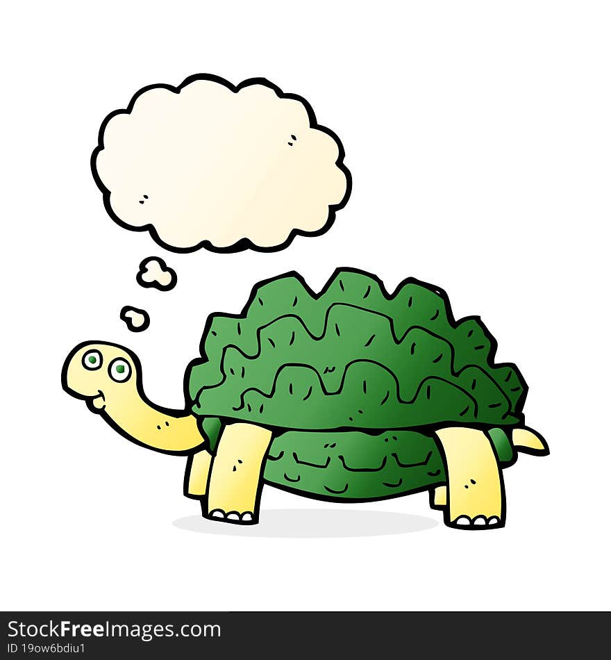 cartoon tortoise with thought bubble