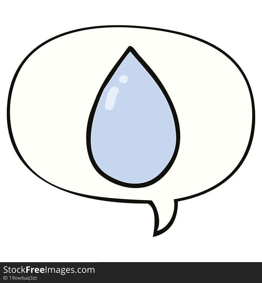 cartoon water droplet with speech bubble. cartoon water droplet with speech bubble