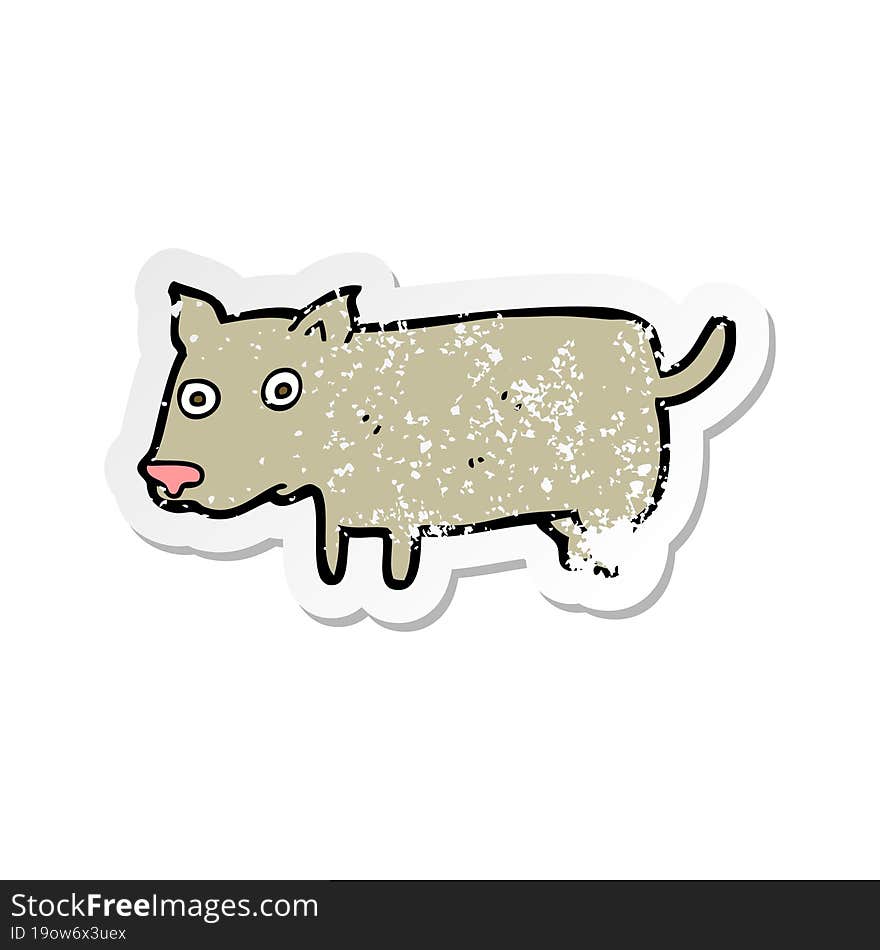 retro distressed sticker of a cartoon little dog