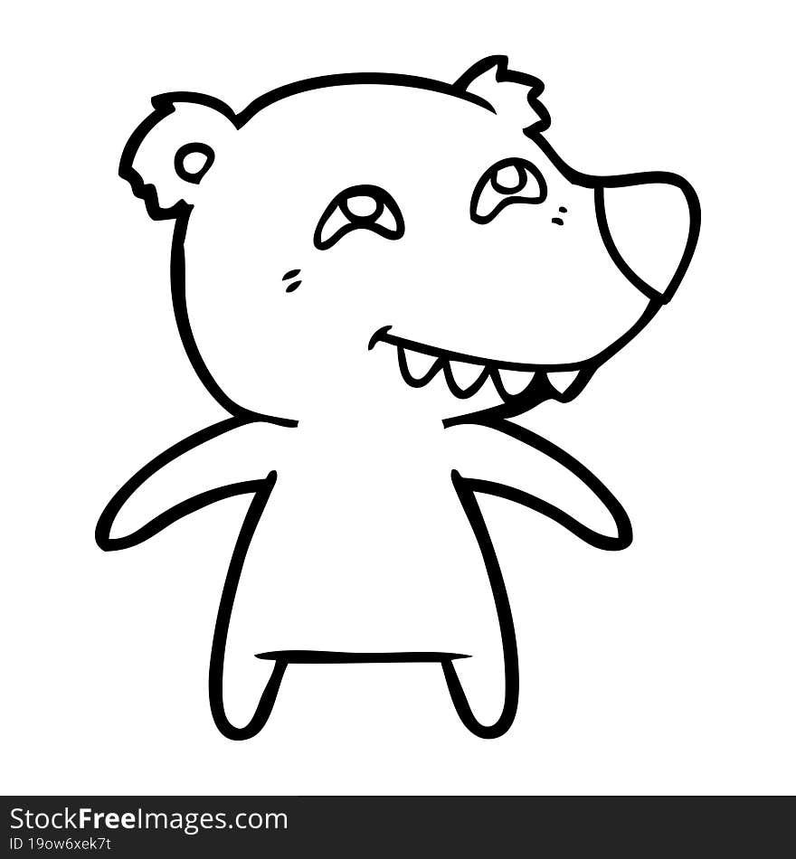 cartoon bear showing teeth. cartoon bear showing teeth