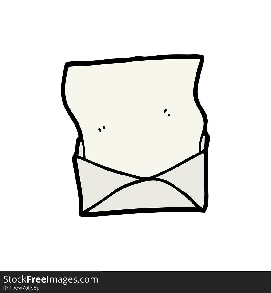 cartoon letter and envelope. cartoon letter and envelope