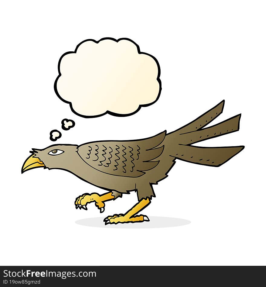 cartoon bird with thought bubble