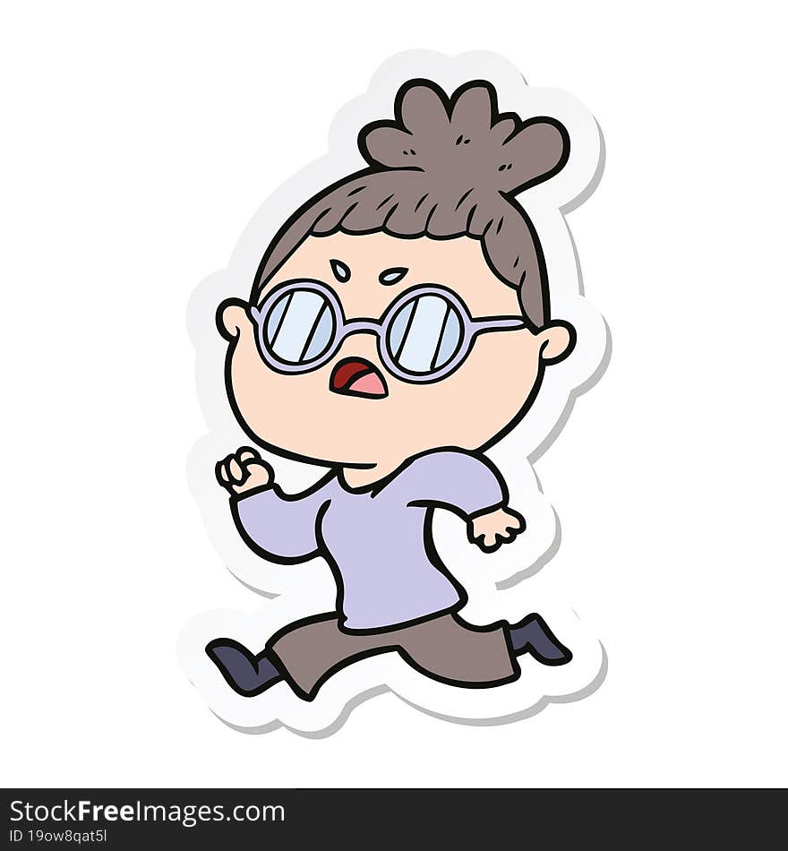 sticker of a cartoon annoyed woman