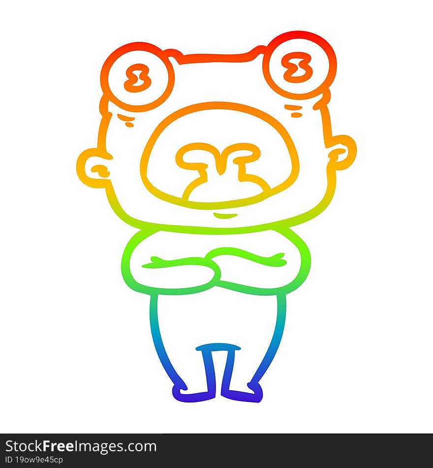 rainbow gradient line drawing cartoon weird alien communicating