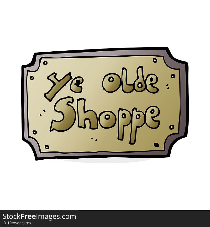 Cartoon Old Fake Shop Sign