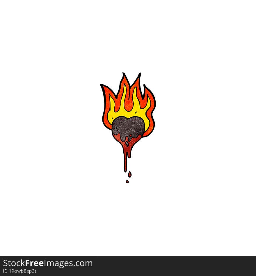 Cartoon Flaming Heart