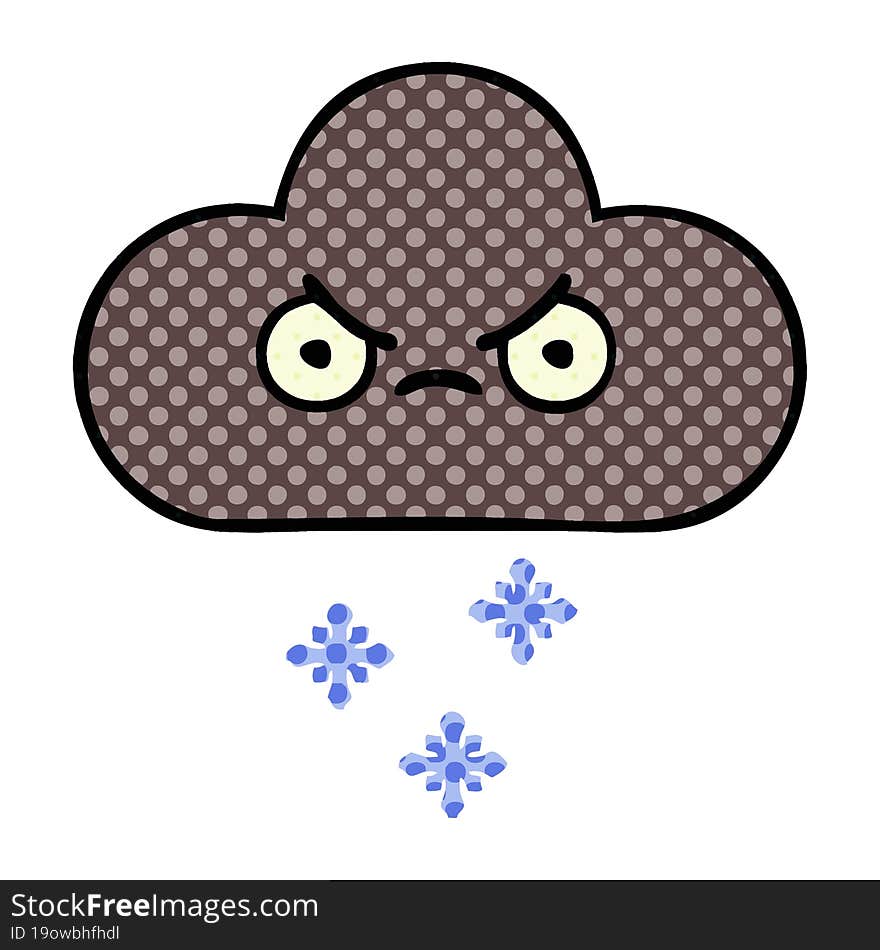 comic book style cartoon storm snow cloud