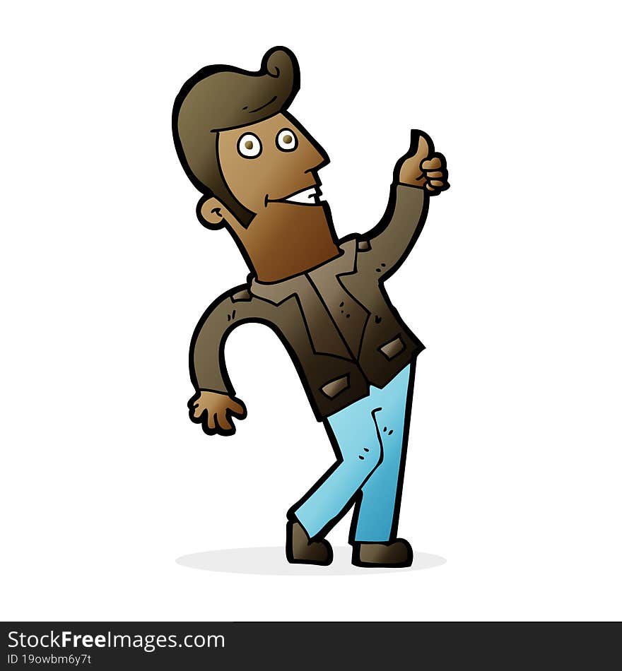 cartoon man giving thumbs up sign