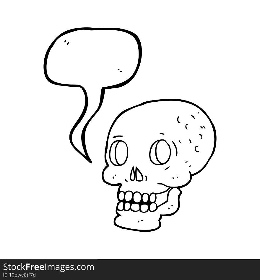 speech bubble cartoon halloween skull