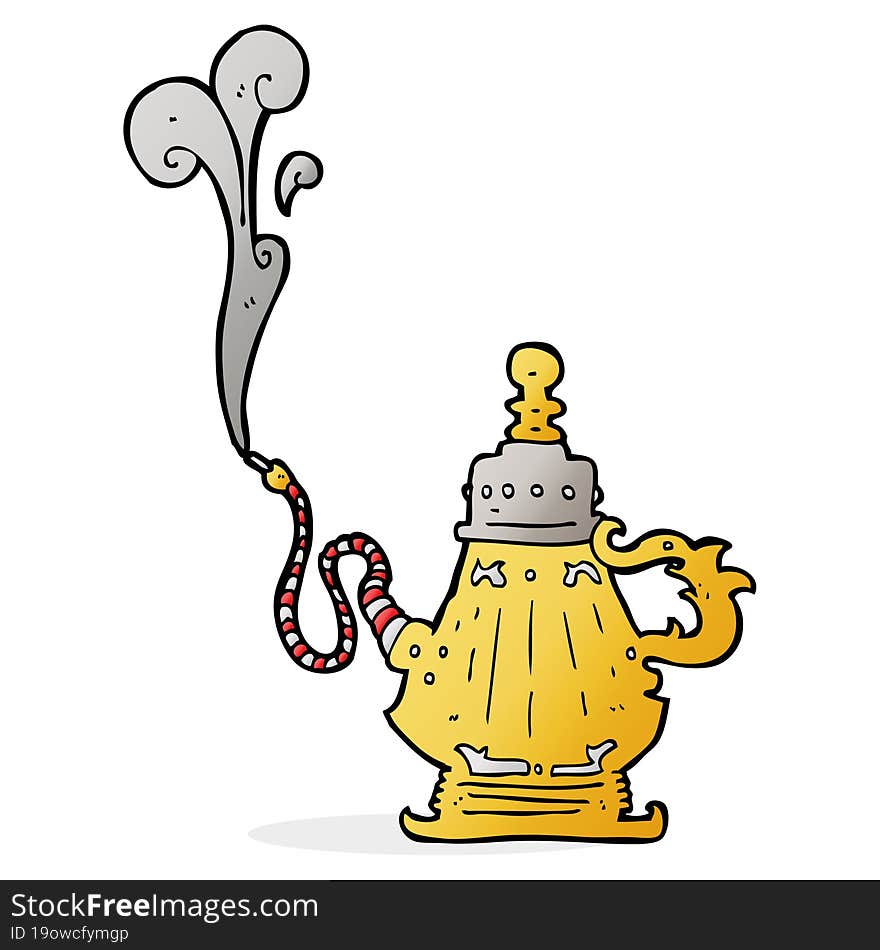 cartoon smoking hookah