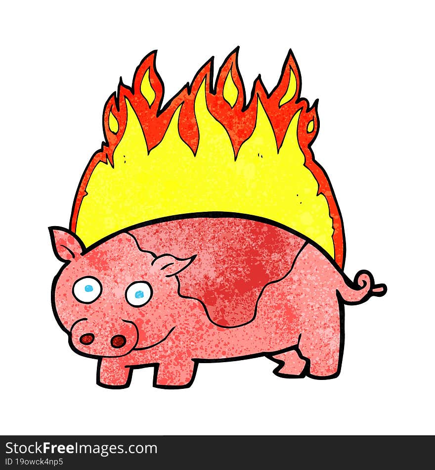 cartoon pig on fire cartoon. cartoon pig on fire cartoon