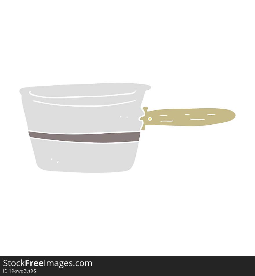 flat color illustration of a cartoon saucepan