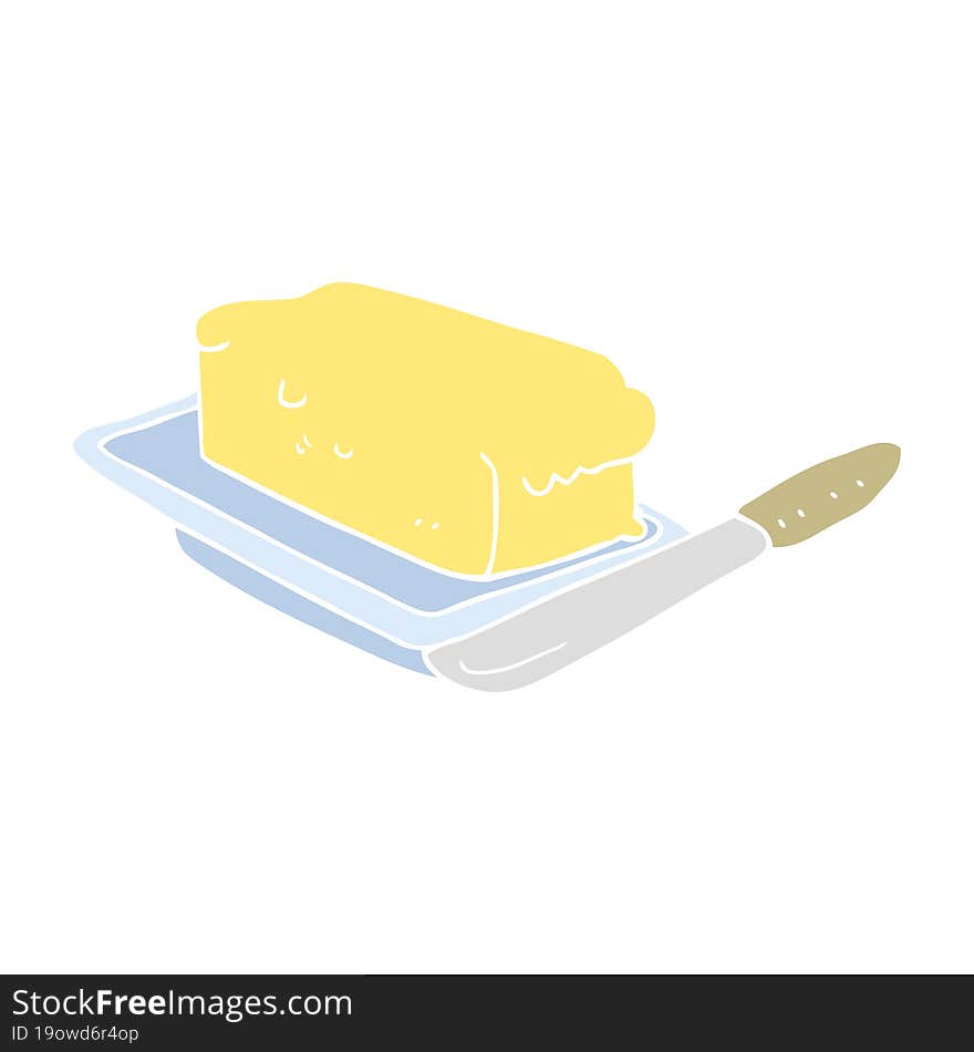 flat color illustration of butter. flat color illustration of butter