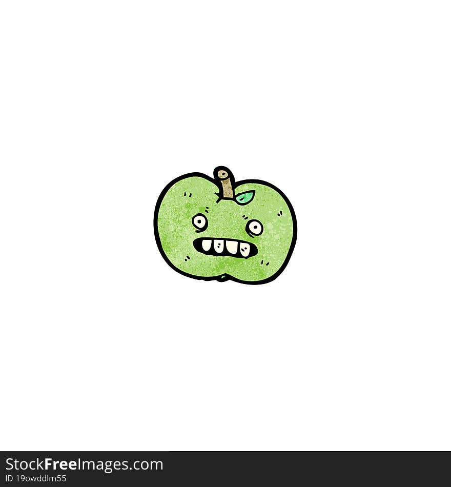 funny apple cartoon character