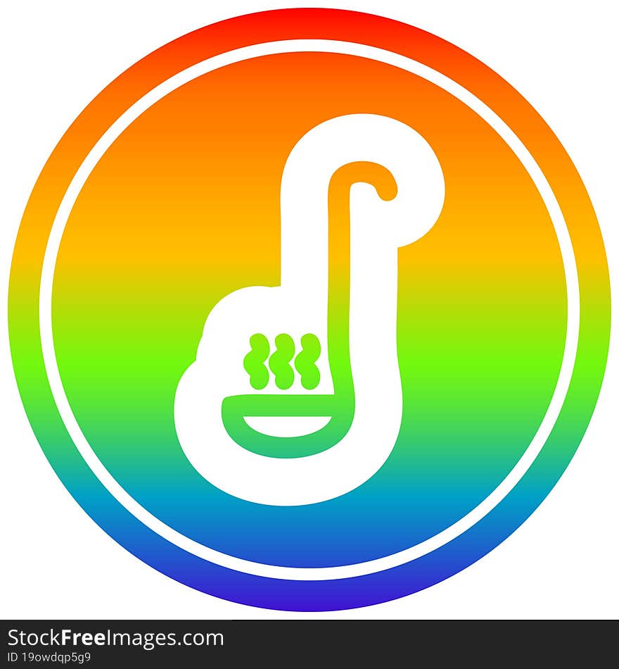 soup ladle circular in rainbow spectrum