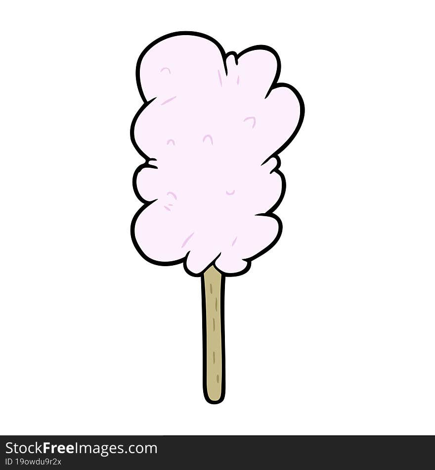 cartoon candy floss on stick. cartoon candy floss on stick