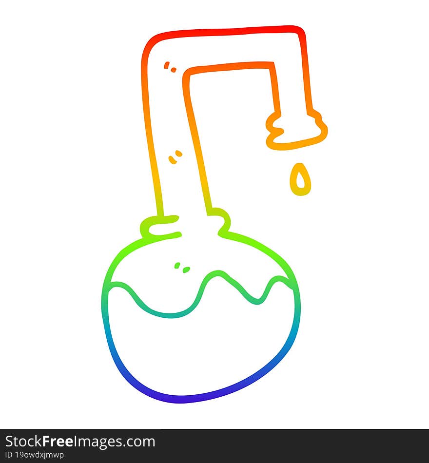 rainbow gradient line drawing cartoon bubbling chemicals